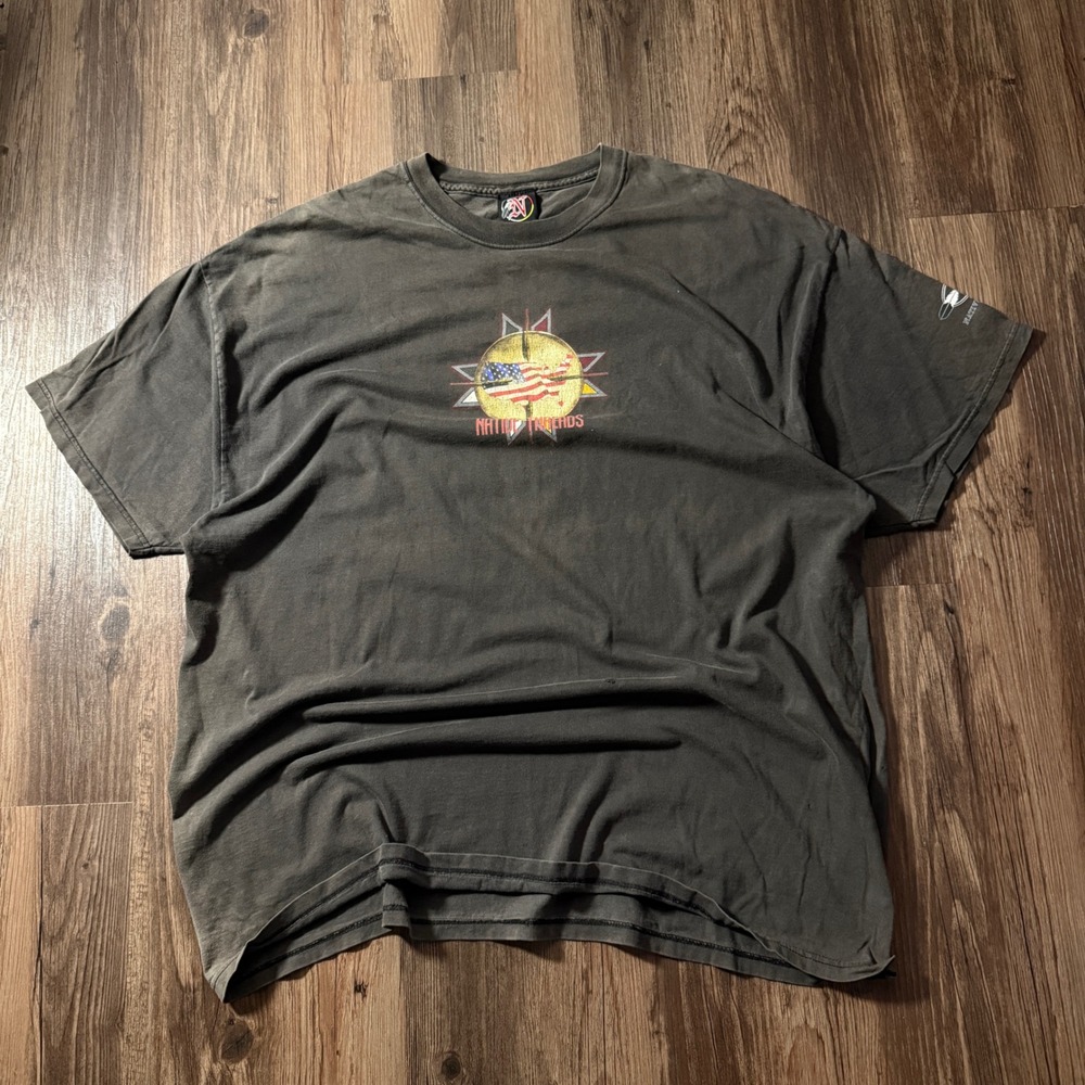 Native Threads Mens XXL Black Graphic T-Shirt Heartbeat of Native America‎ Tee
